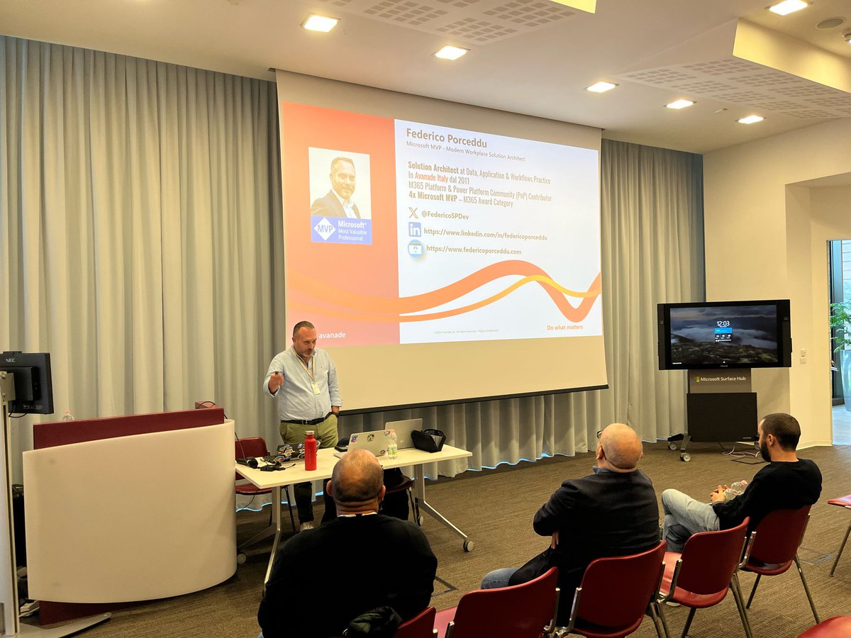 qmatteoq's tweet image. @federicoSPDev, Modern Workplace Solution Architect from Avanade and Microsoft MVP, shares what Avanade is doing to support their customers in the extensibility journey #CopilotDeveloperCamp
