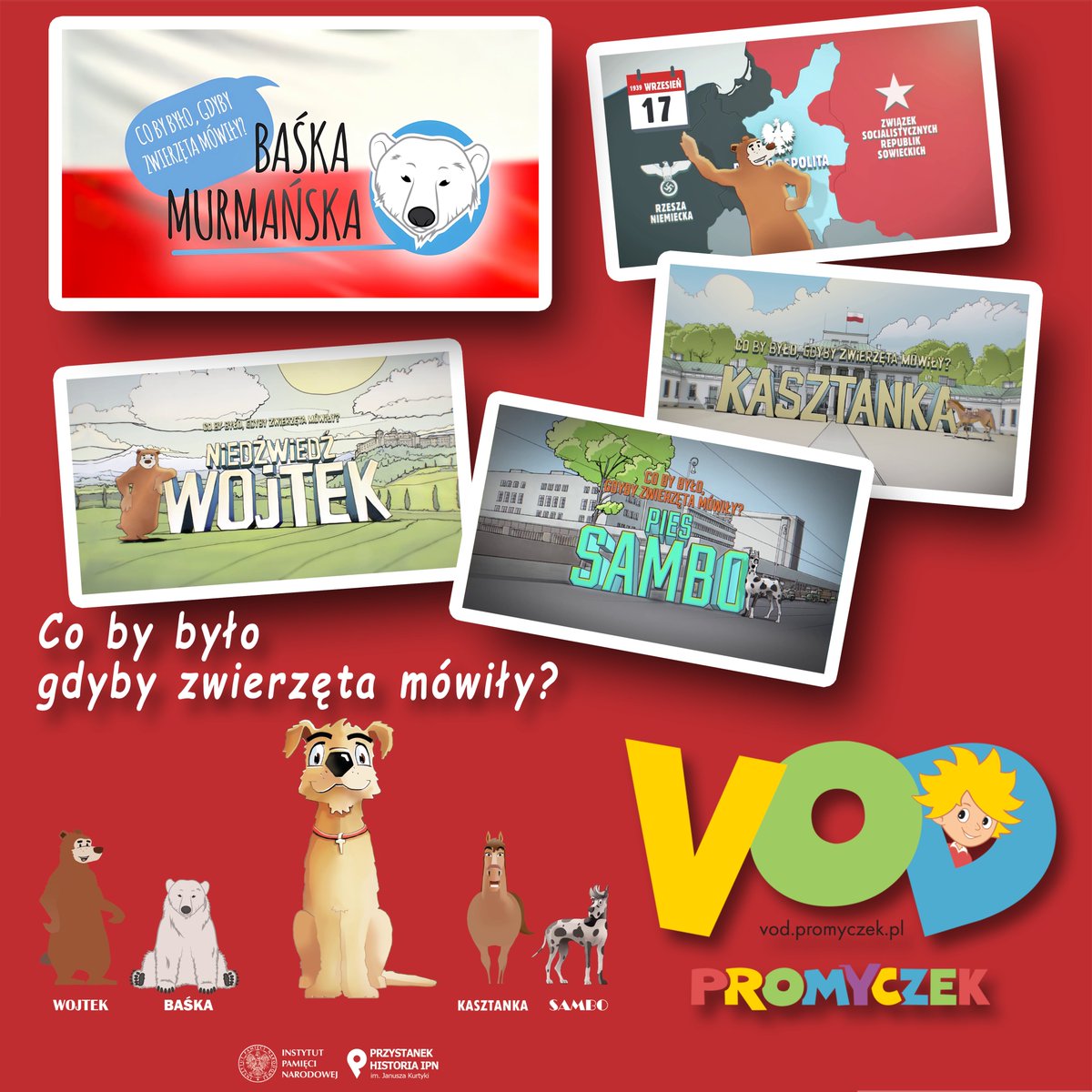 Wyd_Promyczek's tweet photo. Filmy edukacyjne „Co by było, gdyby zwierzęta mówiły?”
https://t.co/NHJ32VKwVs
Seria 5 filmów animowanych, w których słynne zwierzęta opowiadają o historii Polski. Cykl „Co by było, gdyby zwierzęta mówiły?” jest autorskim projektem edukatorów Centralnego Przystanku Historia IPN https://t.co/U4dnbzWyLZ