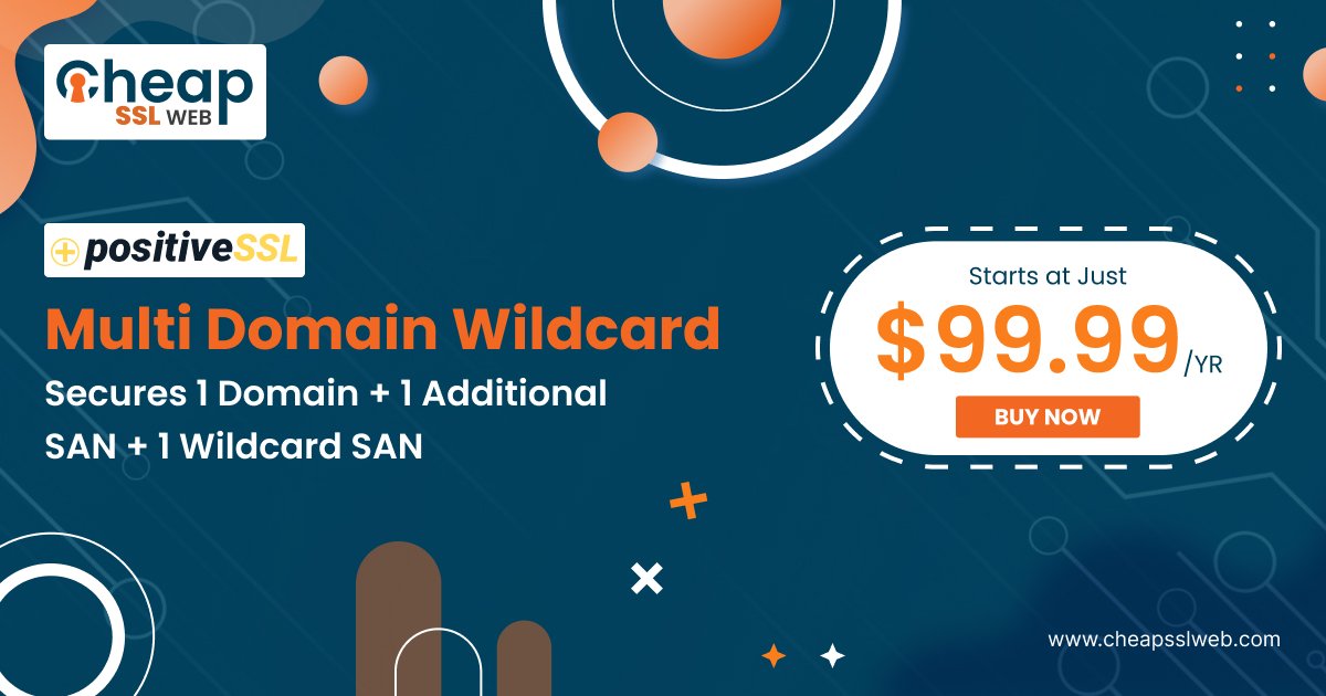 cheapsslweb's tweet image. Secure upto 250 different domains and their associated subdomains on multiple servers with Comodo PositiveSSL Multi-Domain Wildcard Certificate!
Starts at $99.99 Per Year
Buy Now:- cheapsslweb.com/positive-multi…

#comodopositivessl  #multidomainwildcard #wildcardsslcertificates