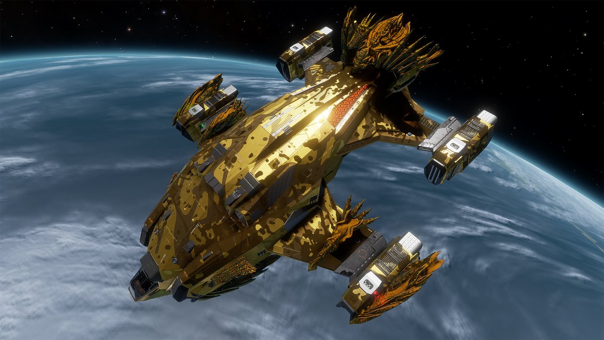 EliteDangerous's tweet photo. 👾 The rewards for taking down the Titan Raijin have been applied to the accounts of eligible Commanders. 

🎁 You will find your Ship Kit and Decal in your livery. https://t.co/LY83Q4gIVh
