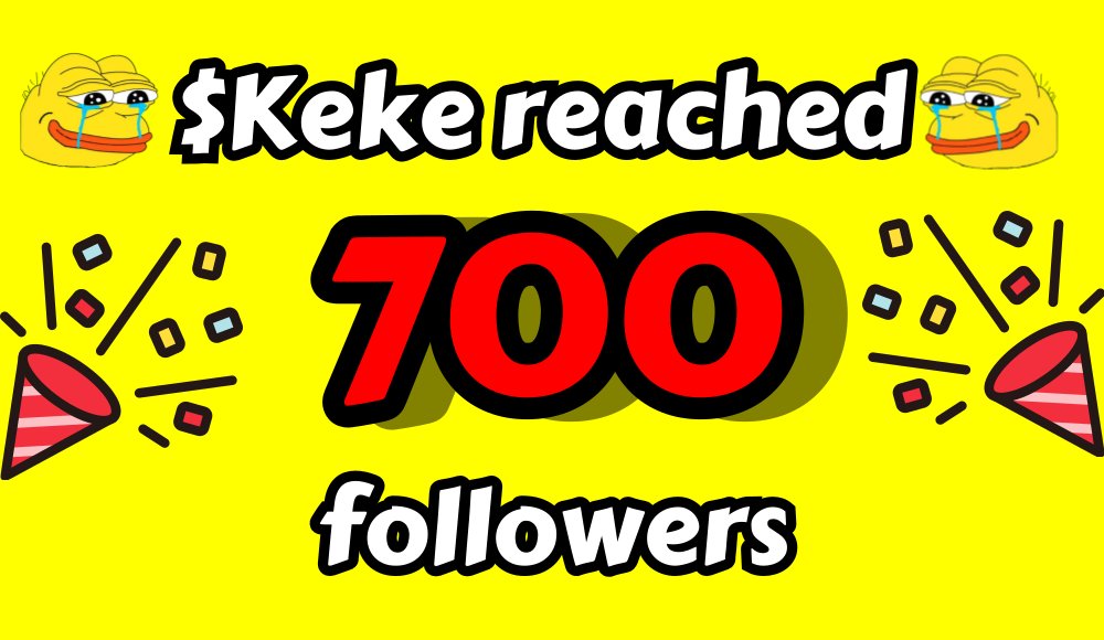 $KEKE Army, we've officially hit 700 followers!

 " $Keke is not a meme coin for fun❌"

✅ $Keke is the first meme coin
with the goal of developing
a hair loss medicine💊

Let's keep the vibes high and the gains higher! 

LFG🚀🚀🚀🚀

#Keke #meme #coin #memecoin #1000x #Airdorp