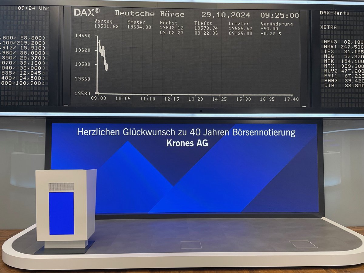 Congratulations on 40 years of stock market history, <a href="/KronesAG/">Krones</a>! 🎉

#ListedinFrankfurt