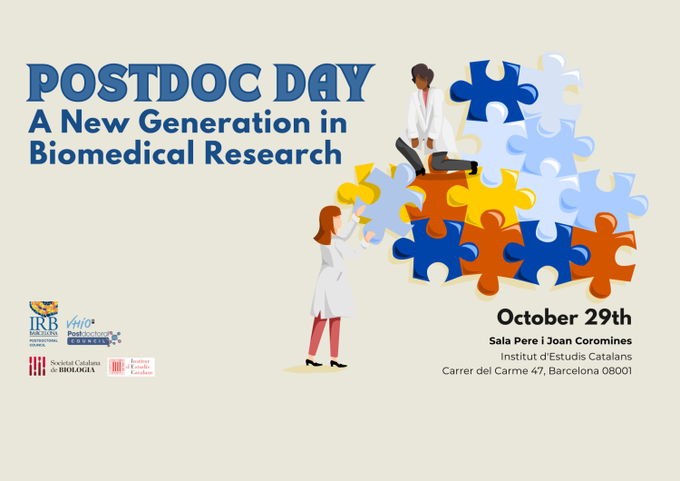 bbglab's tweet photo. Most of the Postdoc members of our Lab are attending the #PostdocDayBCN today.
Some of them are part of the organization team, presenting and chairing sessions. 
👏we are very proud of our researchers 👏
Enjoy your day!! https://t.co/duUklezZMM