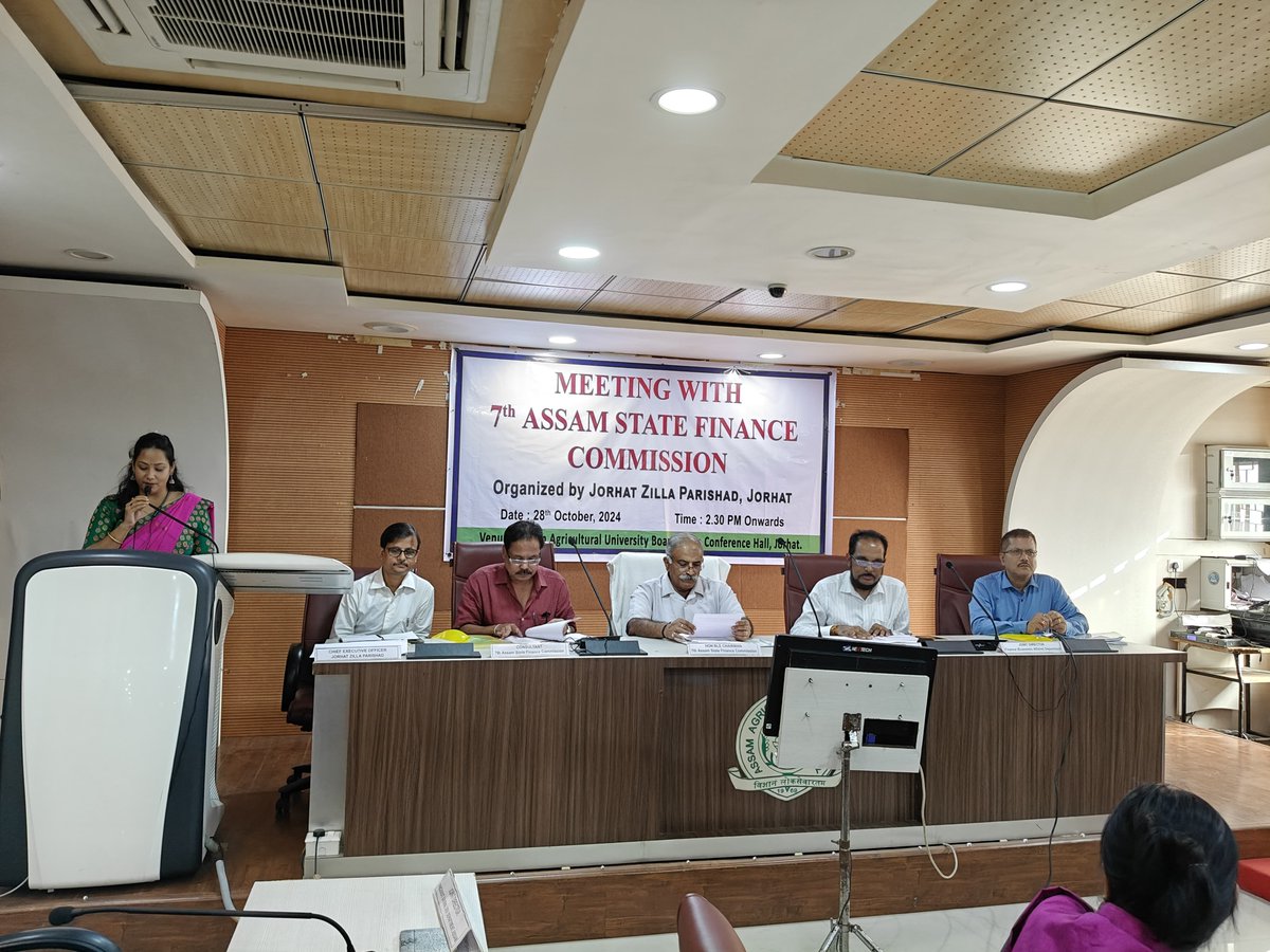 SFCAssam's tweet photo. On October 28, 2024, a team of 7th Assam State Finance Commission headed by Lt. Gen. (Retd.) Rana Pratap Kalita visited Jorhat district and interacted with the representatives of local bodies and other stakeholders. #Assam  #LocalGovernance #CommunityEngagement https://t.co/d6YTHH9zRt
