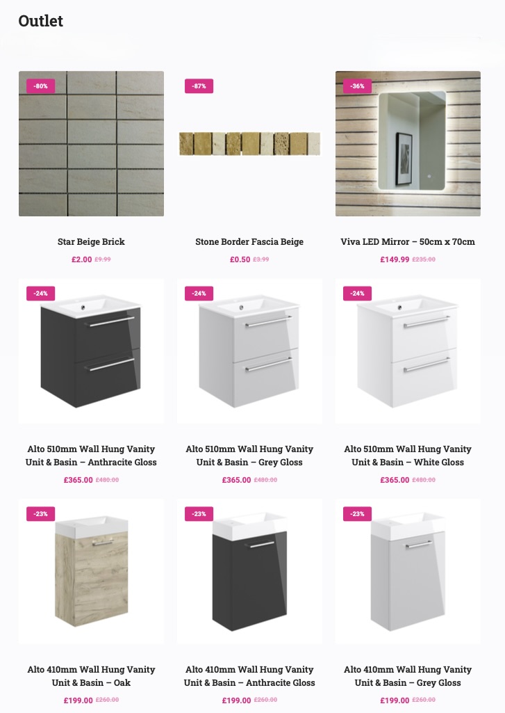 Discover Incredible offers at Tile &amp; Bath Co’s Online Outlet Store!

Ready to transform your home with premium tiles and bathroom products at unbeatable prices? Visit the Tile &amp; Bath Co Outlet Store online 

Shop Now: tileandbathco.com/outlet/

You know where to Go … Tile&amp;BathCo