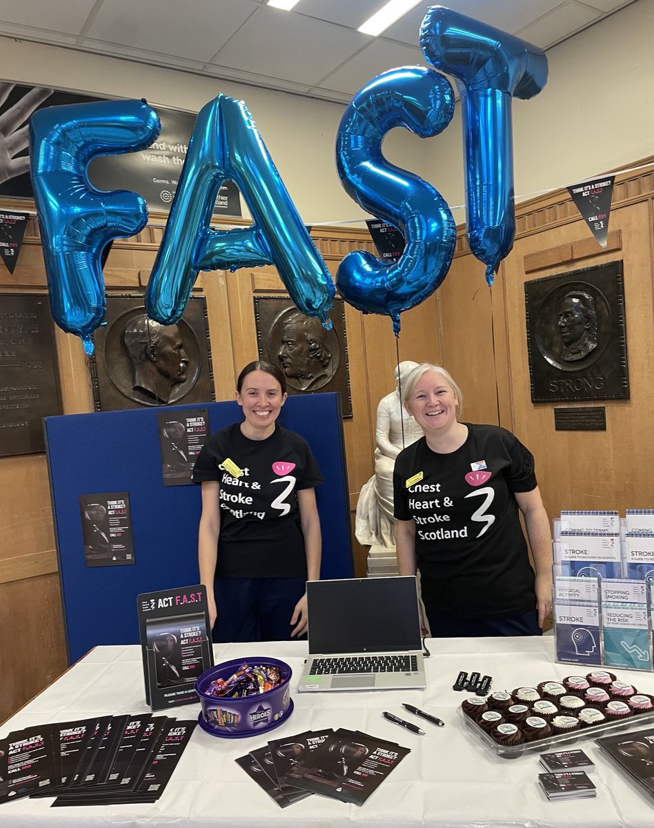 Promoting the new FAST stroke awareness campaign on World Stroke Day ⁦in Glasgow Royal Infirmary ⁦<a href="/CHSScotland/">Chest Heart & Stroke Scotland | also on bluesky</a>⁩ ⁦<a href="/StrokeScotland/">StrokeAssocScotland</a>⁩ ⁦<a href="/NicolaODonnell/">Nic O'Donnell</a>⁩ ⁦⁦<a href="/DrFiWright/">Fiona Wright</a>⁩ ⁦<a href="/StrokeMcn/">NHSGGC Stroke Education</a>⁩