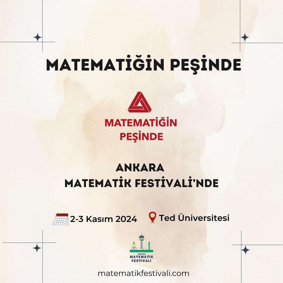 Ankara Matematik Festivali (@ankaramatfest) on Twitter photo <a href="/matematiktr2020/">Türkiye Matematik Kulübü</a> <a href="/PisagorMath/">Pisagor Okulu</a> Matematiğin Peşinde, Ankara Matematik Festivali'nde🥳
<a href="/matpesinde/">Matematiğin Peşinde</a> <a href="/matematiktr2020/">Türkiye Matematik Kulübü</a> <a href="/PisagorMath/">Pisagor Okulu</a> Matematiğin Peşinde, Ankara Matematik Festivali'nde🥳
<a href="/matpesinde/">Matematiğin Peşinde</a>