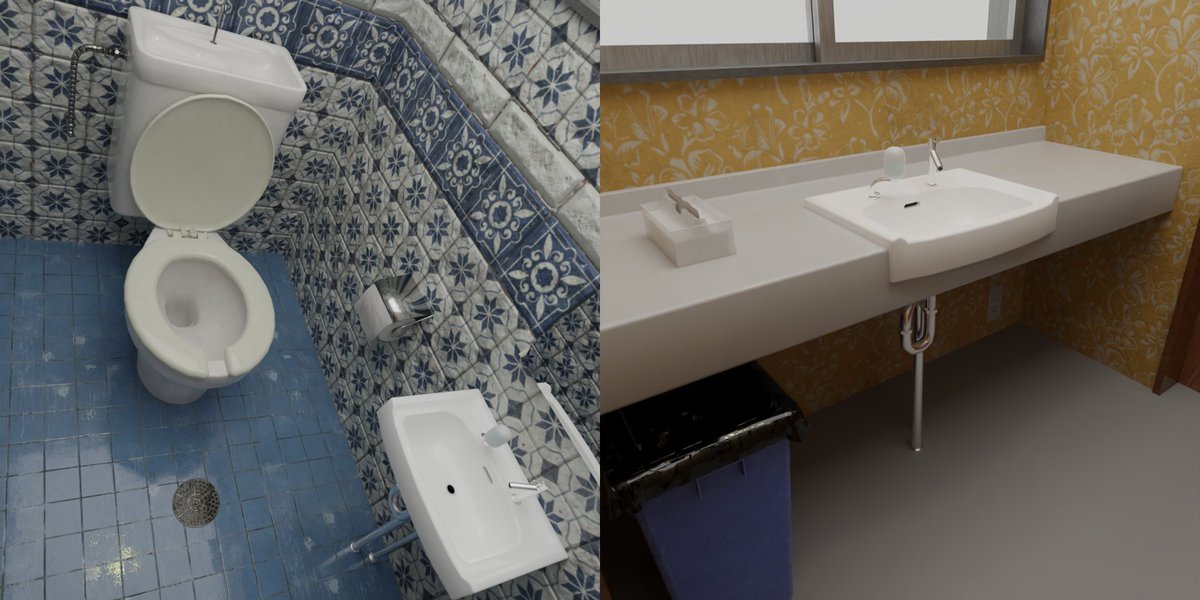 【制作中】
大体半分くらい塗れました。雰囲気出てきました。
家具や小物類も追加したいので
もう少しかかりそうです。
一日１時間ずつコツコツ作成しています。

今はBoothでアセットをどれ位で販売しようか
悩みながら作成してます。
(値段付けるのって難しいですね
#blender #b3d