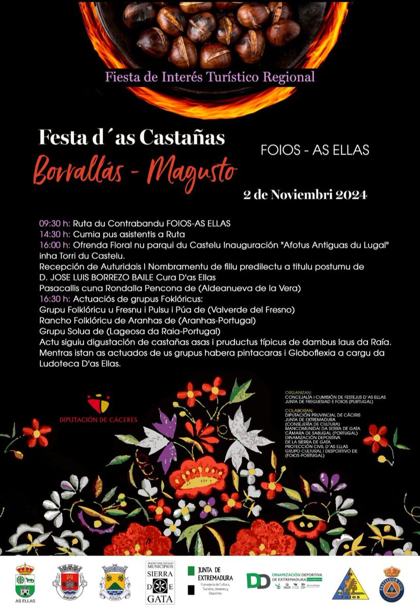 extremadura_tur's tweet photo. 🌰 #AsBorrallás, Fiesta de Interés Turístico transfronteriza con ruta del contrabando de Foios (Portugal) a #Eljas (Cáceres).
🗓️ 2 de noviembre
https://t.co/dXR9wQY9tA https://t.co/1Iym3XnZlb