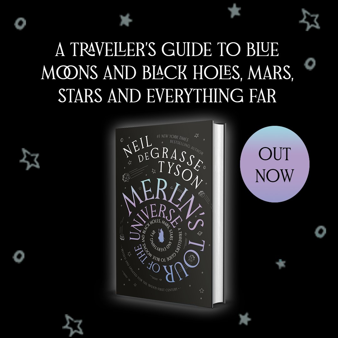 bwpublishing's tweet photo. Merlin’s Tour of the Universe by @neiltyson hits the shelves today! 📚 

From stars to space-time, Merlin’s got the answers you’ve been waiting for. 

Grab your copy and dive into the cosmos! 
https://t.co/3KOmkELa5J https://t.co/OYI7gefoni
