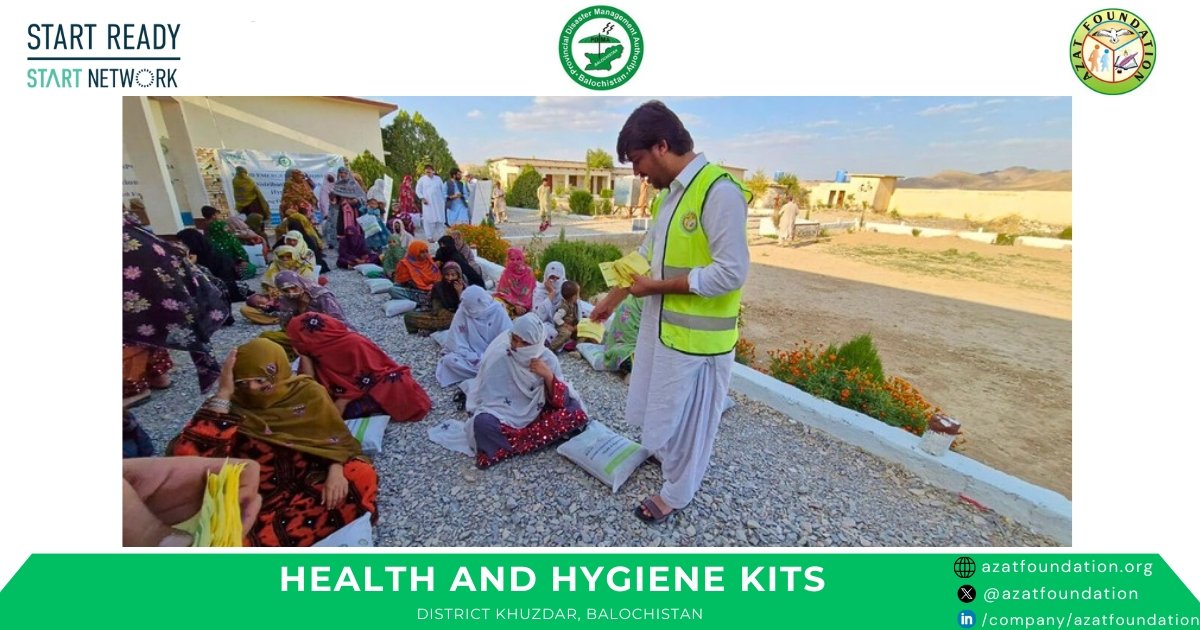 azatfoundation's tweet photo. Health and Hygiene kits were delivered to Khuzdar flood-affected communities with the support of @StartNetwork. Ensuring cleanliness and wellness for those in need.
#StartReady #AzatFoundation #Khuzdar #Balochitan #Health #Hygiene https://t.co/qNJTmYDiRZ