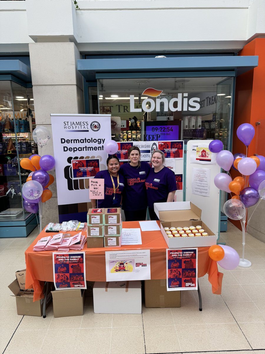 cii_em's tweet photo. We have placed @stjamesdublin in the map for the celebration of the World Psoriasis Day 2024! This is now year 2 of the Dermatology Department joining the awareness campaign! The Dermatology nursing team is in the main concourse today to answer your questions and concerns! https://t.co/Klq8YQTRRG