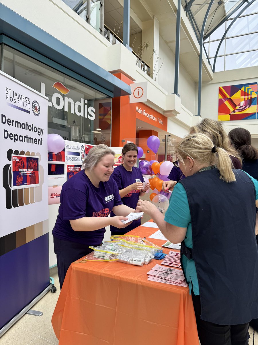 cii_em's tweet photo. We have placed @stjamesdublin in the map for the celebration of the World Psoriasis Day 2024! This is now year 2 of the Dermatology Department joining the awareness campaign! The Dermatology nursing team is in the main concourse today to answer your questions and concerns! https://t.co/Klq8YQTRRG