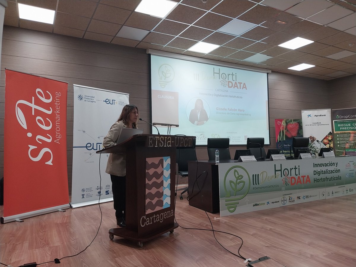 eComercioAgr's tweet image. Clausura el Foro de Conocimiento Gissele Falcón Haro, directora @SieteAgromarket 

III #DemoHortiData2024