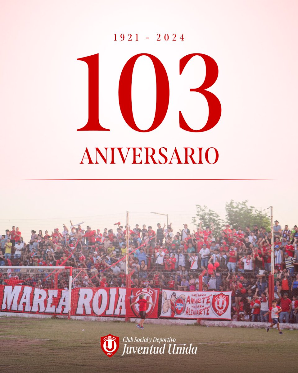 CSDJUoficial's tweet photo. Desde aquel 29 de octubre de 1921, hemos construido juntos un legado de pasión y esfuerzo. 
Hoy celebramos 103 años de historia y logros compartidos. 
¡Feliz aniversario, Club Social y Deportivo Juventud Unida! 🎉📜 https://t.co/kagHaQZ3Ls