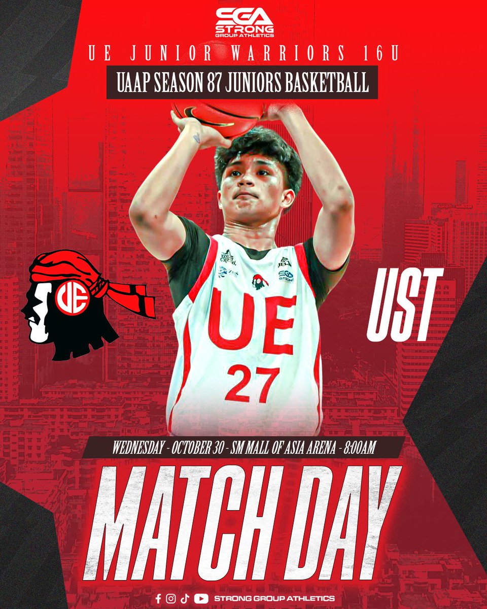 stronggroupathl's tweet image. THE BOYS ARE BACK! 🏀

After two weeks off, the UE Junior Warriors are ready to hit the court again, looking to extend their perfect 8-0 record against UST! 💪

#StrongerTogether #BombaUE