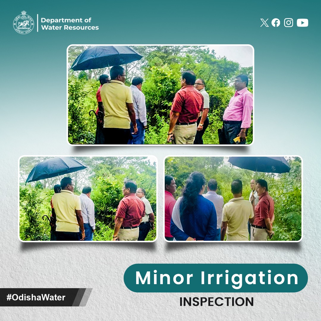 OdishaWater's tweet photo. Inspection of the Rajabandha MIP by the Chief Engineer, M.I. (O) BBSR, along with the Additional Chief Engineer, EMIC Keonjhar, SE MI Division Keonjhar, AEE, and AE! 🌾💧 #OdishaWater #MinorIrrigation #ProjectInspection
@CMO_Odisha @DC_Odisha @_anugarg @IPR_Odisha https://t.co/wHanxceApB