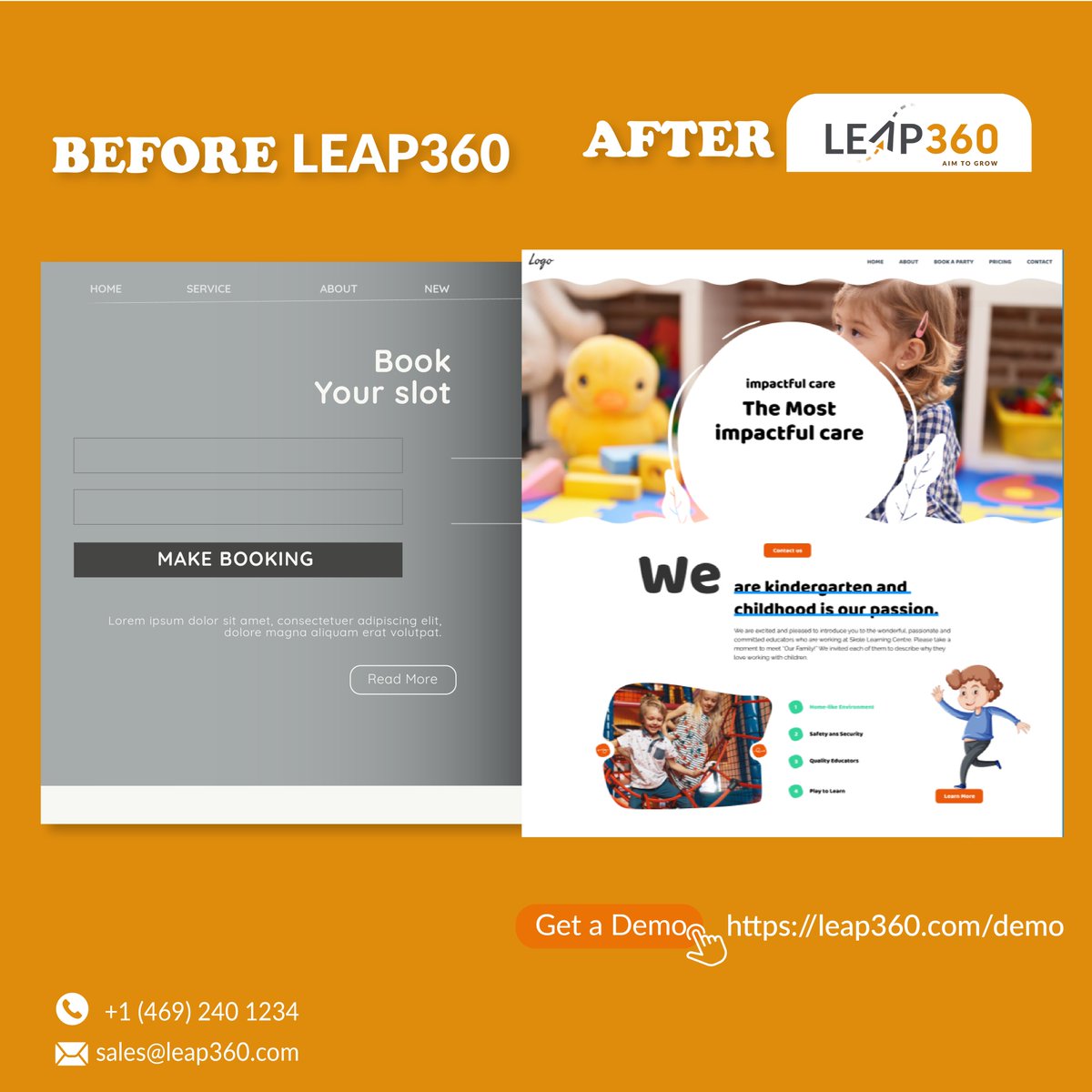 Leap360CRM's tweet photo. From plain to vibrant in a few clicks! Transform your #website from plain to stunning with LEAP360! Drag & drop your way to vibrant, high-performing designs.
Ready to upgrade? Book demo - https://t.co/zNQBsCEfLJ
#websitetransformation
#websitedesign
#WebsiteBuilder
#LEAP360 https://t.co/Ci8urrcFSb