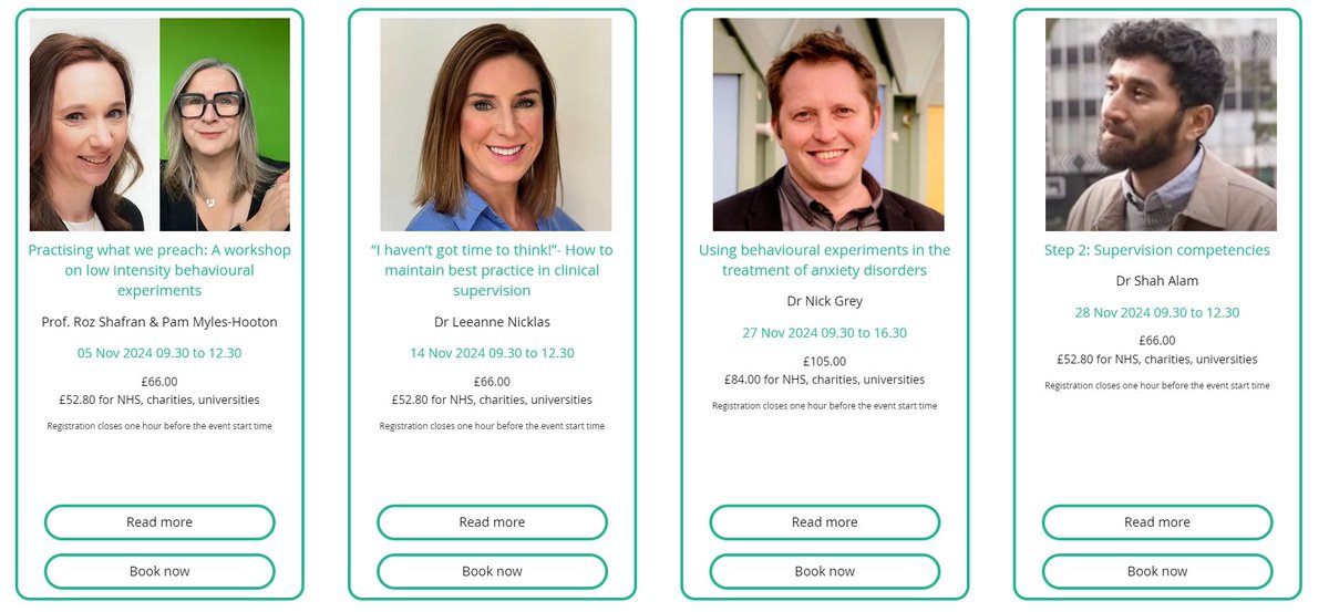 BespokeMHealth's tweet image. Looking for CPD this November? Here's what we have in store - 2 x behavioural experiment half day workshops and 2 x supervision half day workshops. Do join us! Find out more here: bespokementalhealth.co.uk/live-events