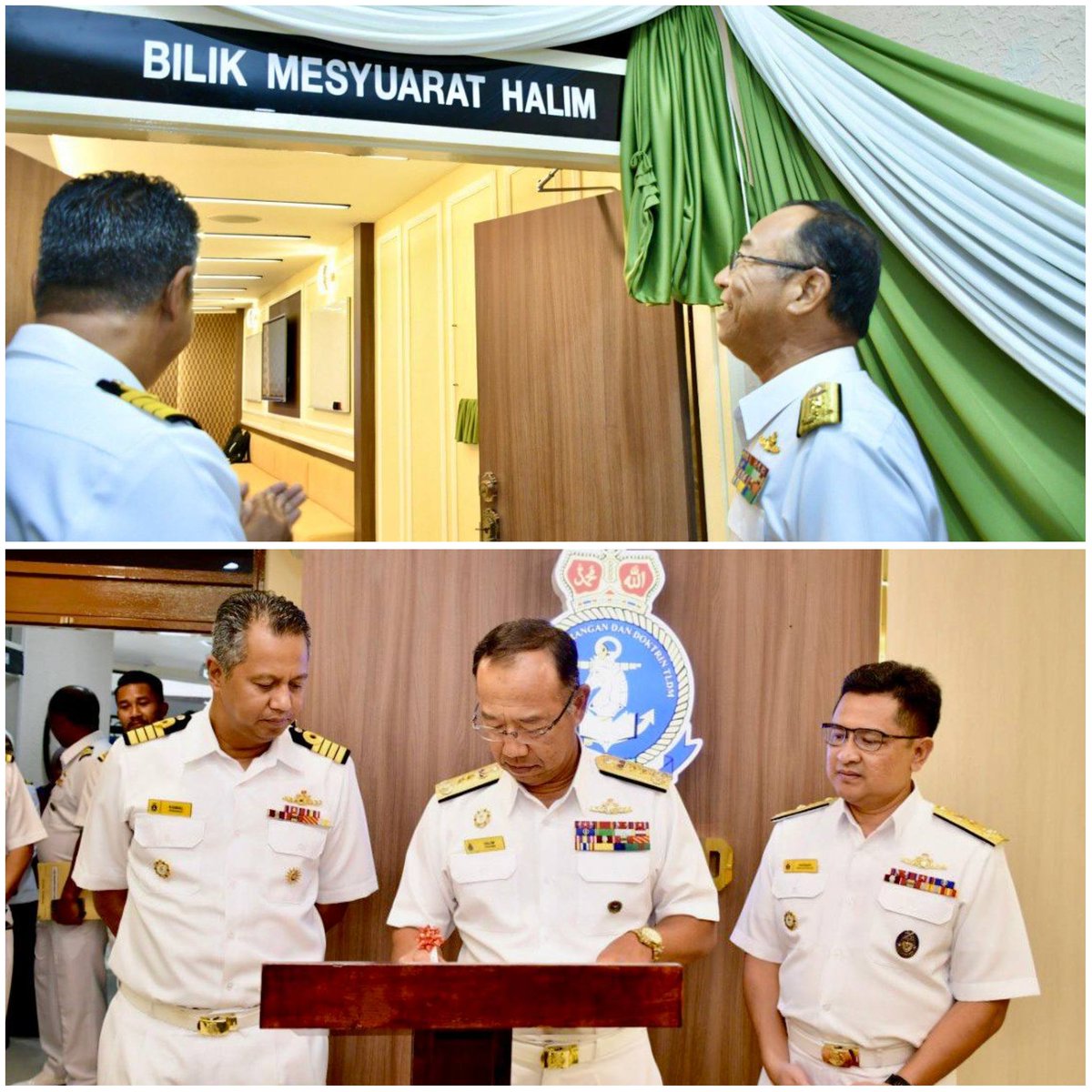 puspedtldm's tweet photo. YBhg Panglima Latihan dan Doktrin TLDM telah meluangkan masa hadir merasmikan Bilik Mesyuarat HALIM di PUSPED TLDM. Serentak dengan itu, Mesyuarat Training Council Premier MPLD TLDM bersama Pegawai Memerintah dan Ketua Jurulatih UBN MPLD TLDM turut diadakan.

#StriveForVictory https://t.co/Squo9j5nah
