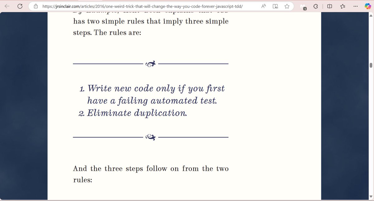 codehatter1's tweet image. currently learning: test-driven development