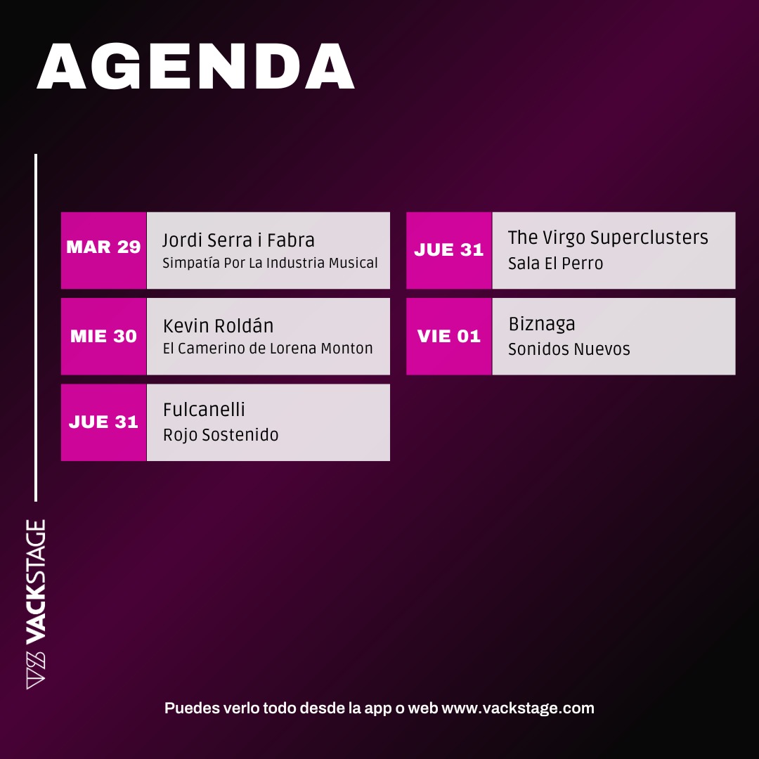 Esta semana en Vackstage no falta la música 🩷💥 

Todo disponible desde la app y web vackstage.com