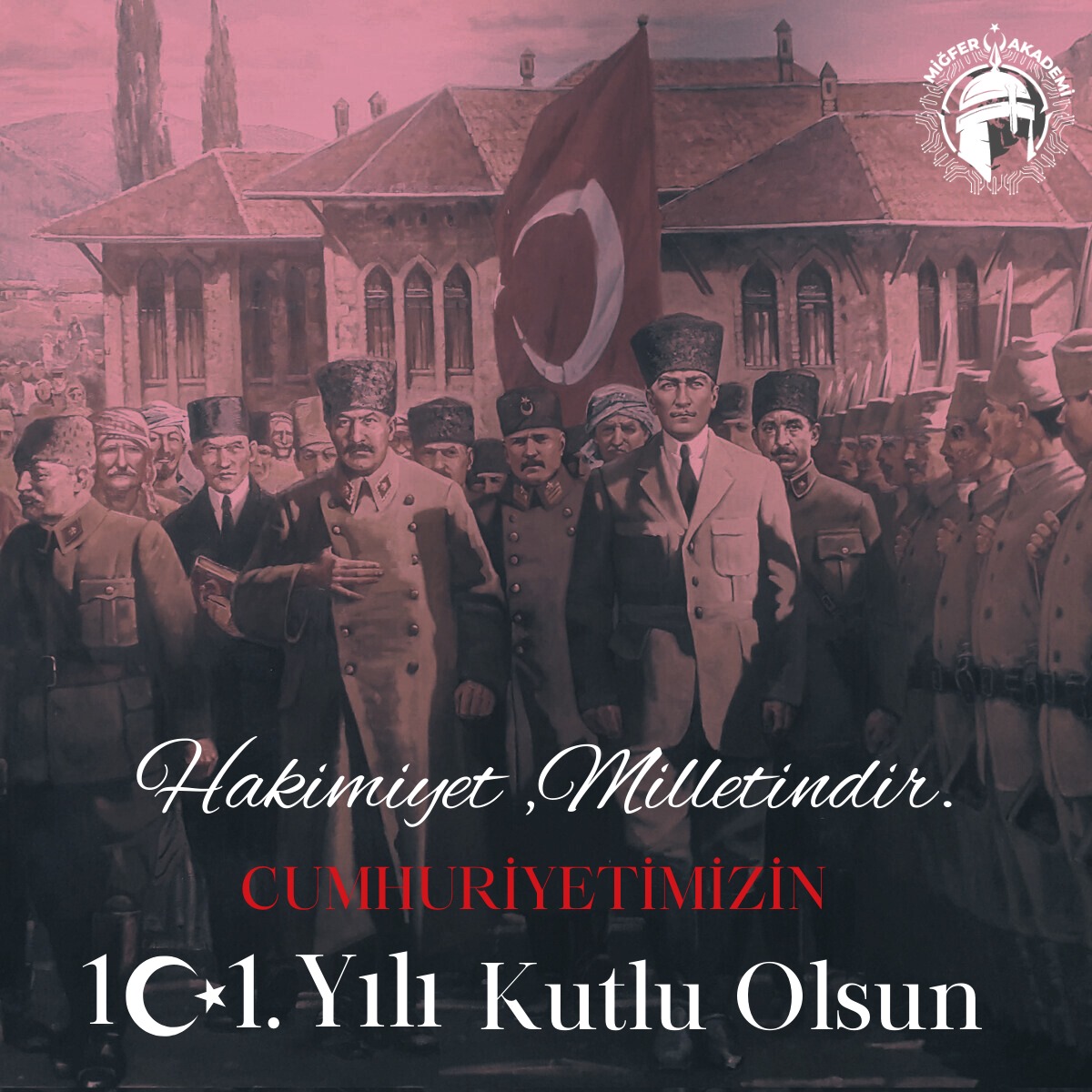 "Türkiye Cumhuriyeti mesut, muvaffak ve muzaffer olacaktır."

Başta Cumhuriyetimizin kurucusu Gazi Mustafa Kemal Atatürk olmak üzere tüm kahramanlarımızı saygı ve minnetle anıyoruz. 

Cumhuriyetimizin 101 yıllık mazisi kutlu olsun 🇹🇷