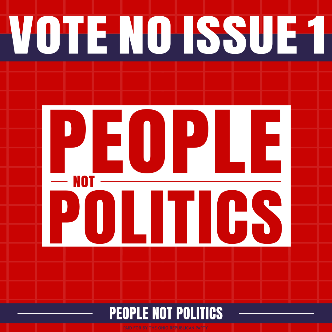 ohiogop's tweet photo. Ohio deserves better! Issue 1 prioritizes politics over people, threatening fair elections & our trust in the democratic process.
📲 #NoOnIssue1 https://t.co/j9oGKghS9f