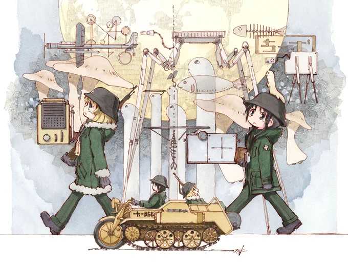 何度もアップしてる絵ですが。。11月5日(火)11:59まで全話無料公開中とのことです!『 #少女終末旅行 』 - つくみず / 01 星空 | くらげバンチ 