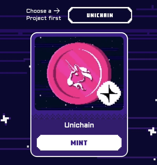 1 / Minting badge "Unichain".

✦ Head to: badges.space/?ref=0x93a5a0d…
✦ Connect the wallet and press the "Mint" button.