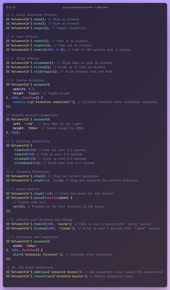 BilliCodes's tweet photo. jQuery Animation Basics for beginners. https://t.co/oZLQUCAYE9