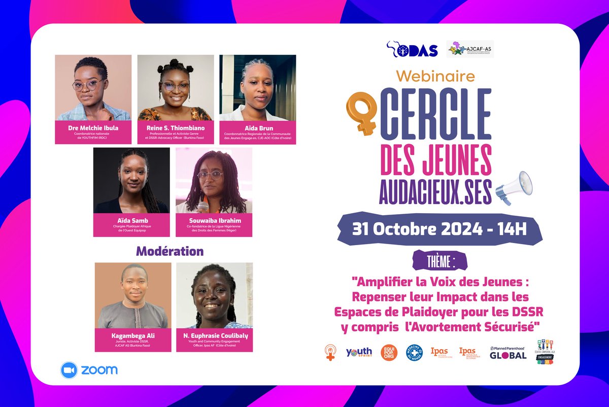 CentreOdas's tweet photo. 📣📣📣 #Webinaire2CJA Jour J - 2️⃣ 

C'est le jeudi 31 octobre 2024 à partir de 14h GMT

Marquez vos agend a 📅 ici 
https://t.co/pA4qMSdUco 

#SantéSexuelle 
#DroitsReproductifs 
@benielulrich @IpasFrancophone @IpasOrg @MdM_France @Equipop_Ong #IpasRDC #PPGlobal https://t.co/IhdVEqi4uI