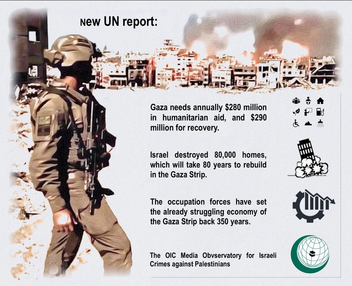 OIC_OCI's tweet image. Weekly Report of the Media Observatory of the Organization of Islamic Cooperation on Israeli Crimes against the Palestinians
October 22-28, 2024

•    The occupation disrupt the olive harvest season for the third consecutive week
•    Israel is working to empty northern Gaza by…