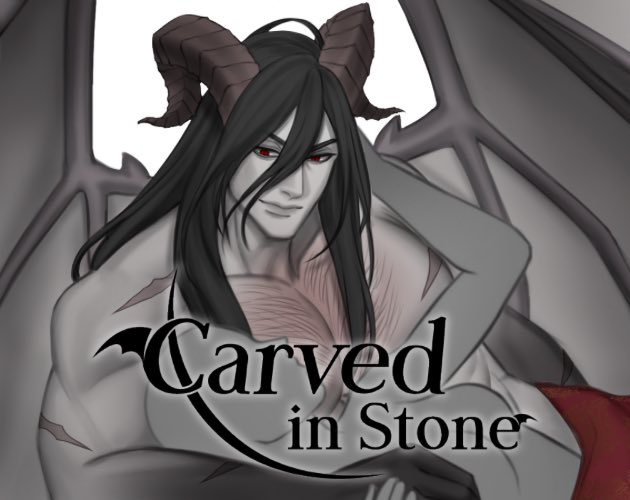Happy early Halloween everyone! 👻 🎃 
Our NSFW #JADJam / #MonstrousDesiresVNJam Project: #CarvedinStoneVN is out now!!! 

1 Fully Voiced Lover! 😈 
2 NSFW/Explicit CG’s! 🥵 
3 Endings! ❣️
And much more! 👀

Play for free ⬇️ 

meant-to-bee-studios.itch.io/carved-in-stone