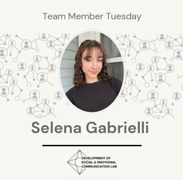 Selena Gabrielli (she/her) – QU’25 BAH Psychology. Selena joined the DSEC Lab as a research assistant this past summer and is excited to continue to learn more about the recognition and production of emotional cues throughout adolescence.