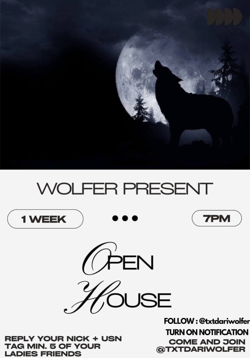 Greetings, lads. 

We have a special announcement that WOLFER will be helding an "𝗢𝗽𝗲𝗻 𝗛𝗼𝘂𝘀𝗲" for 1 Week.

L͟i͟m͟i͟t͟e͟d͟ s͟e͟a͟t͟, go grab yours! ASAP!