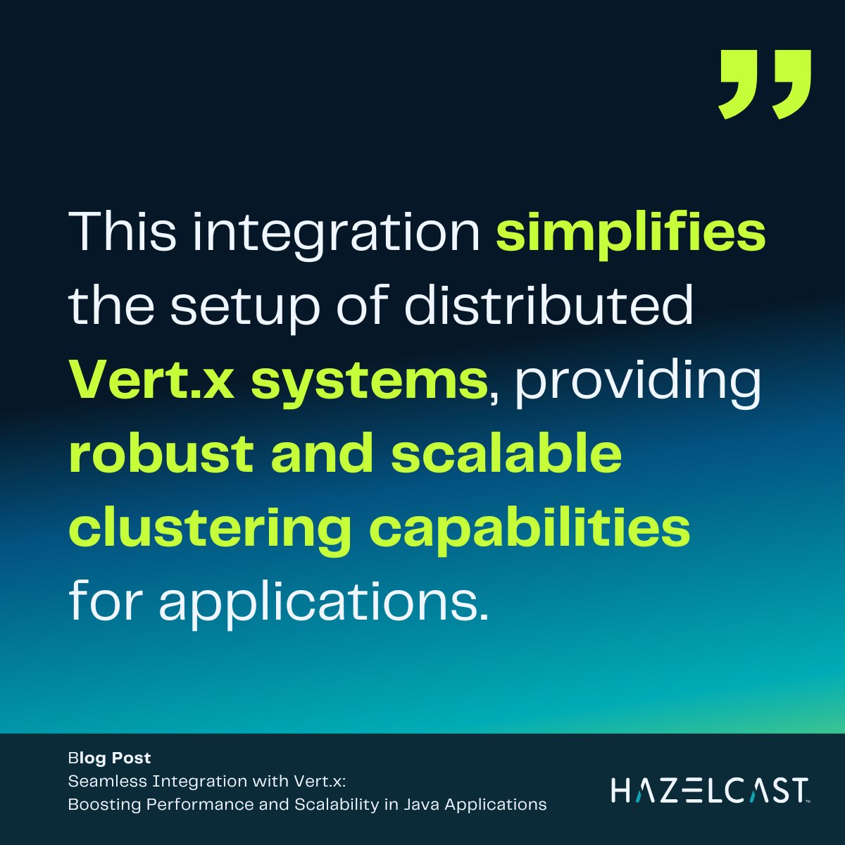 hazelcast's tweet image. Discover how the combined power of Hazelcast Platform and Vert.x creates scalable, resilient #Java applications. 

Fawaz Ghali shares insights on building modern, real-time solutions on the blog: ow.ly/jRpb50TSObI

 #ScalableApps #RealTimeApplications