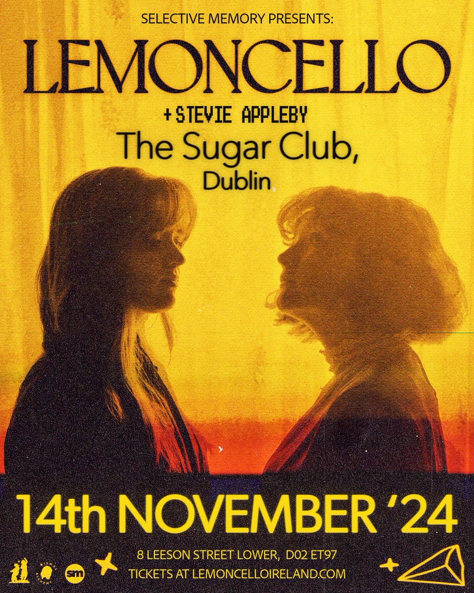 Lemoncello (@lemoncelloie) on Twitter photo The amazing <a href="/StevieAppleby/">Stevie Appleby</a> will be joining us in <a href="/sugarclubdublin/">The Sugar Club</a> on Nov 14th. We're big fans.
Very limited🎟️left, last of the them here: events.ticketbooth.eu/tickets/lemonc… The amazing <a href="/StevieAppleby/">Stevie Appleby</a> will be joining us in <a href="/sugarclubdublin/">The Sugar Club</a> on Nov 14th. We're big fans.
Very limited🎟️left, last of the them here: events.ticketbooth.eu/tickets/lemonc…