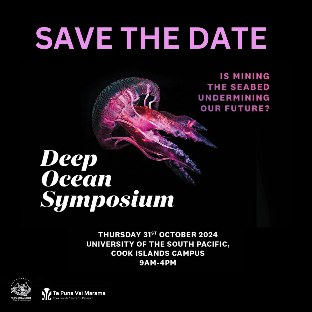 We’re counting the days to the Deep Ocean Symposium. ✊🏾🌊

Kicking off on the 31st of October with Dr. Claire Slatter,  DAWN co-founder and executive committee member, as a special panellist. 

Stay tuned to @te_ipukarea_society and <a href="/pangmedia/">PANG</a> for live updates.