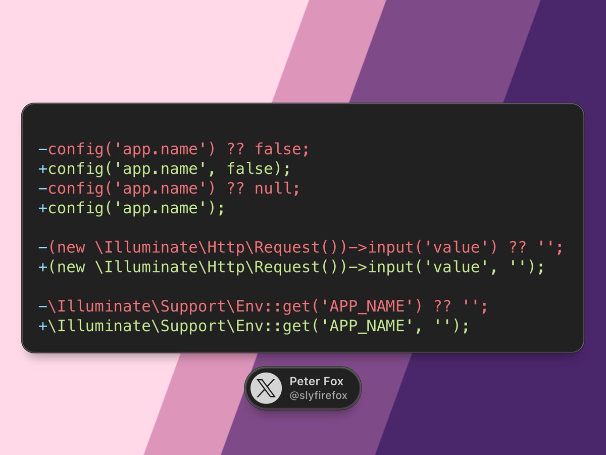 I have another Rector rule for Laravel cooked up but I'm not sure about this one. I'd love some feedback!

The idea of the rule is that if a method accepts a default argument and a null coalesce is used, it should either a) remove a redundant coalesce or b) use the coalesce value
