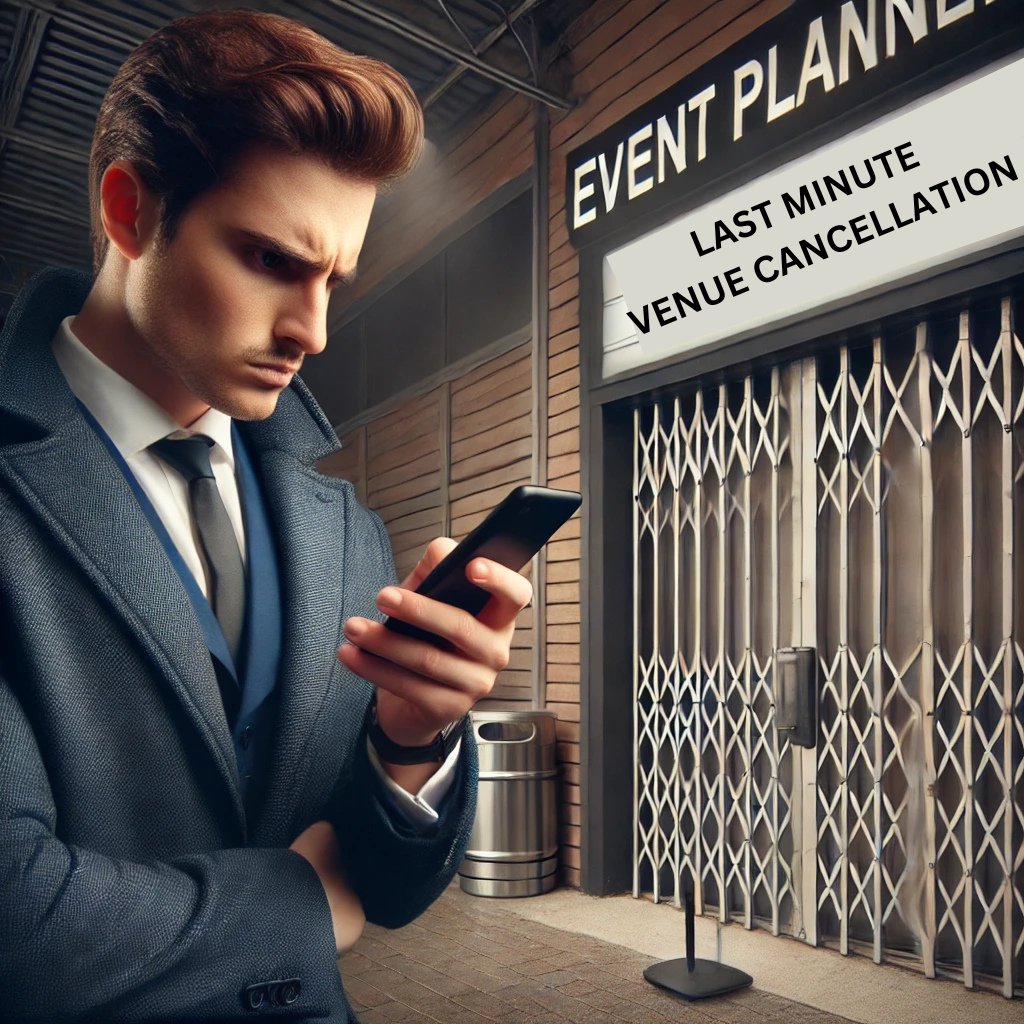 Last-minute venue cancellation? Stay calm and use MyEventNinja.com to find available venues and vendors quickly! #EventTroubleshooting #VenueCrisis #MyEventNinja