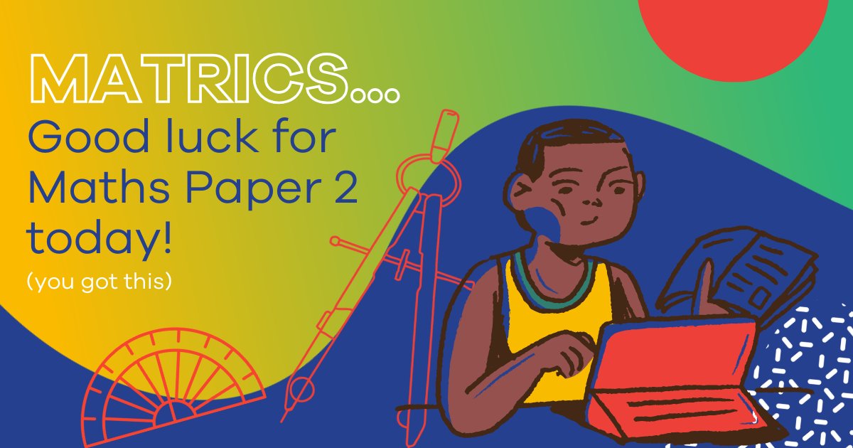 Matrics, it’s time for Paper 2 today – good luck! Sharpen your pencils and your brains and get ready to put all your geometry and trigonometry skills to work. You got this!
#Matrics #Maths #Exam #MakingMathsMakeSense