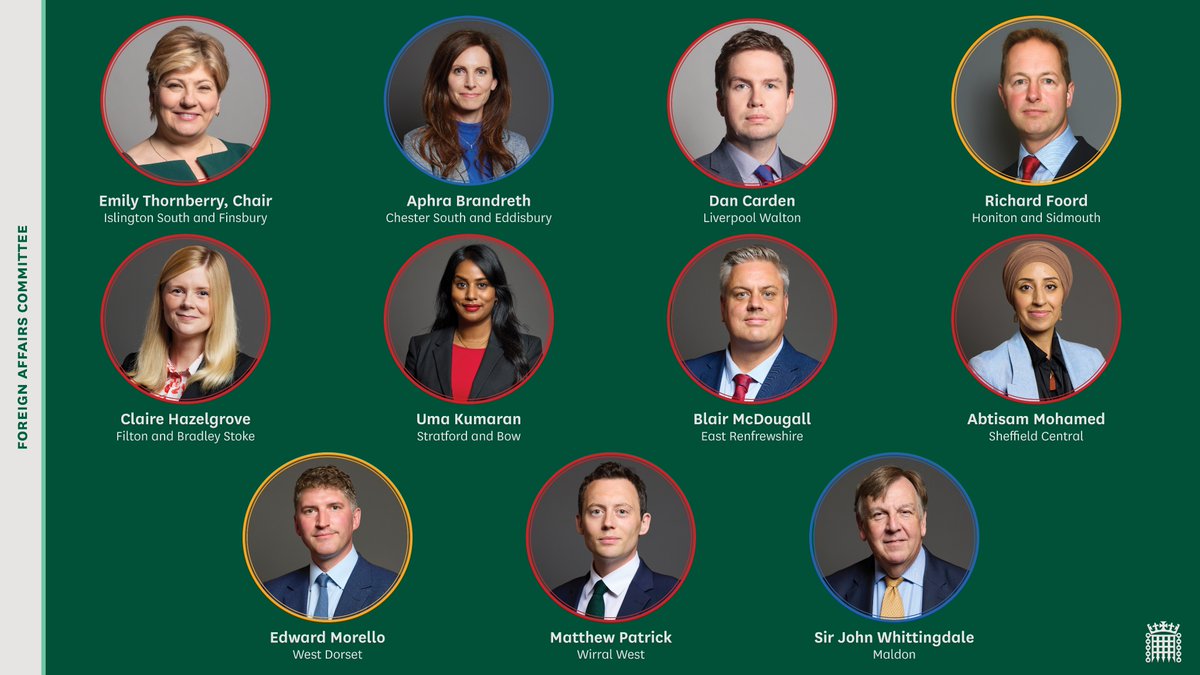 The following MPs have been appointed to the Foreign Affairs Committee.

Find out more: committees.parliament.uk/committee/78/f…