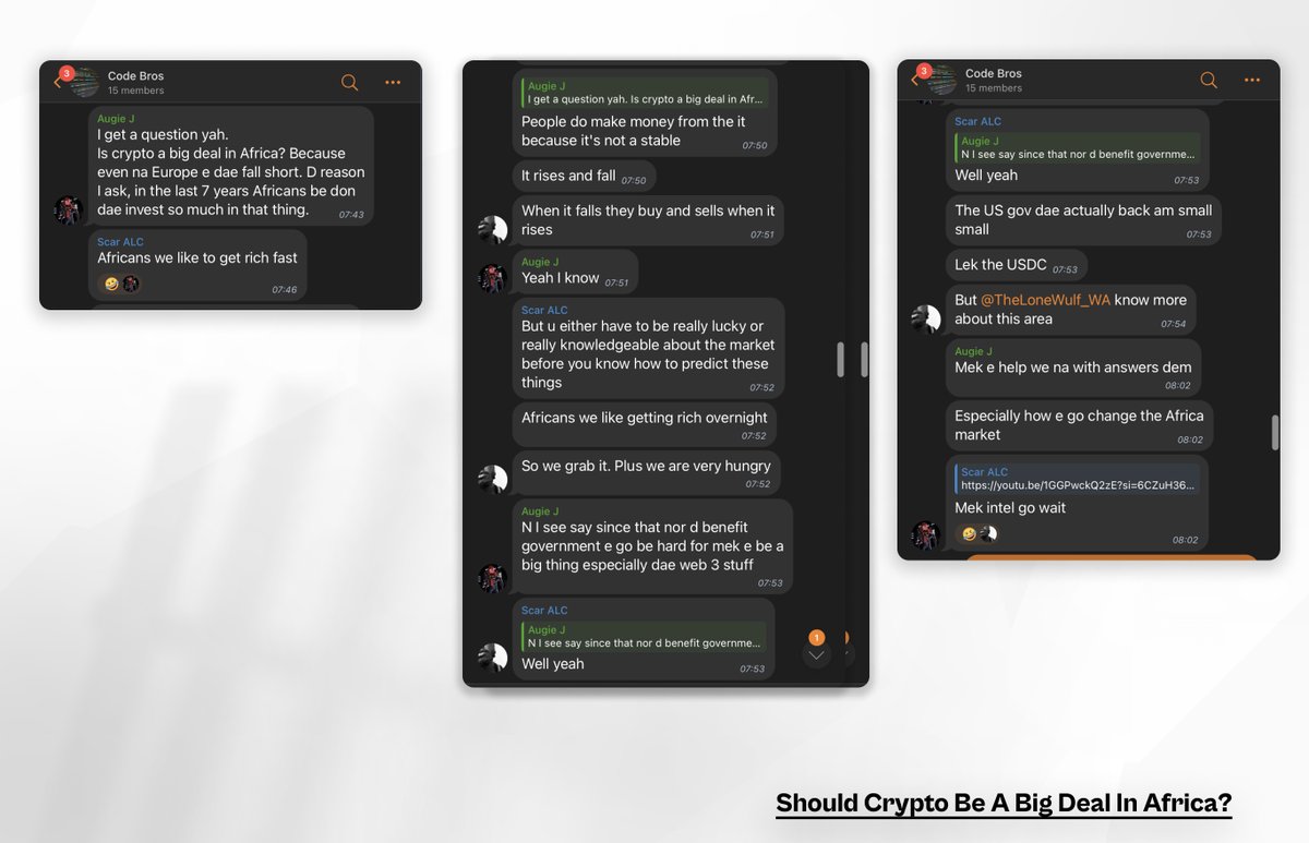 "Is crypto a big deal in Africa?"

A friend asked me that question and it had me thinking... So, I decided to share my thoughts on it.

It's apparent crypto is mostly known for speculation, scams, frauds, memetic activities &amp; piling up our bags...