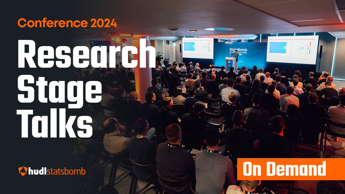Statsbomb's tweet image. Talks from the Research Stage at the 2024 #StatsbombConference are now available to watch on demand

There were 11 talks from the Research Stage, covering topics from Possession Value to left-footers vs right-footers to balancing pressing intensity

▶️ youtube.com/playlist?list=…