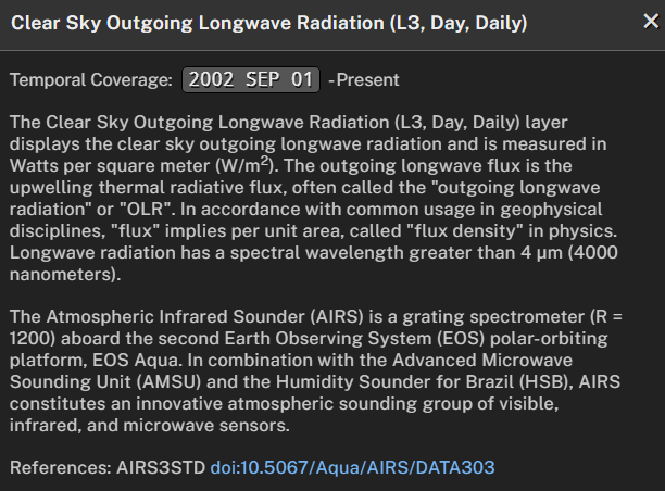 giammaiot2's tweet photo. The HF / LF Satellite Hole ?
Clear Sky Outgoing Longwave Radiation (L3, Day, Daily)
Via NASA Worlview
Maybe a satellite space feedback on the HF/LF bands?
#Space #Satellite #HighFequency #LowFrequency
#Jammer #Jamming #Spoofer #Spoofing #EW #ElectronicWarfare https://t.co/qLYk9aaYjU