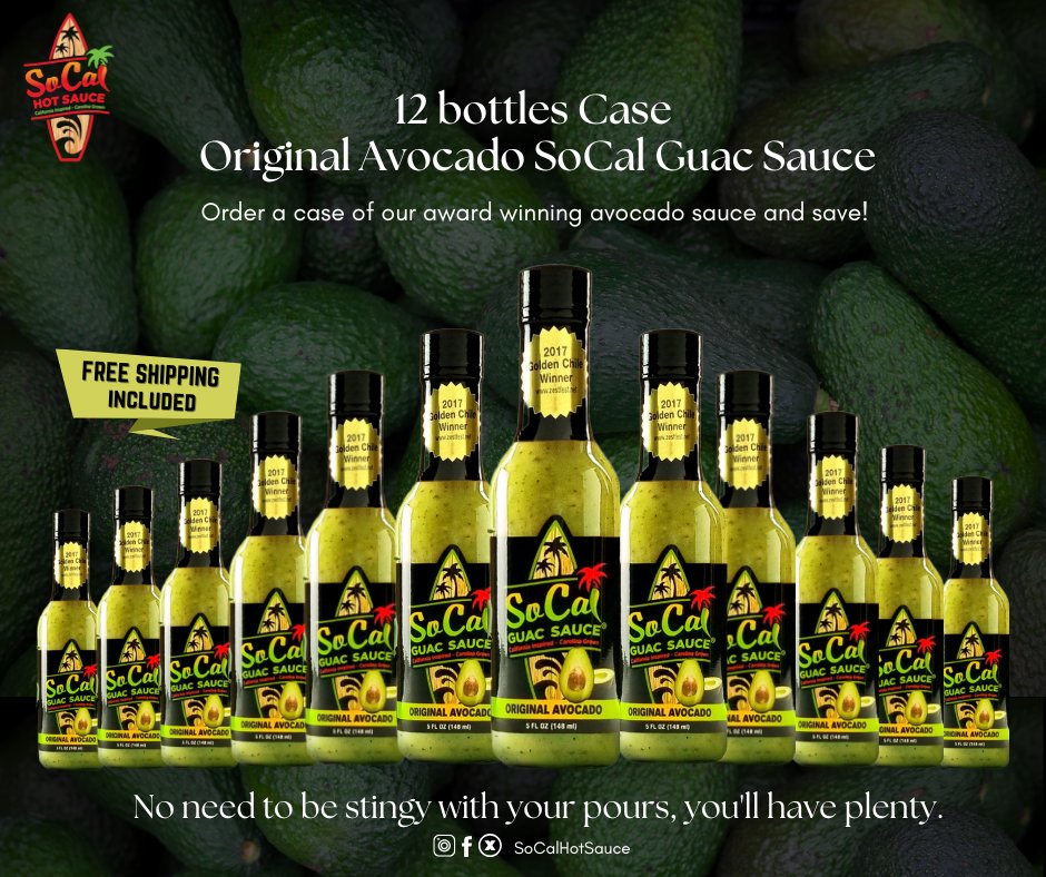 SoCalHotSauce's tweet photo. Heat things up in the kitchen! Grab your 12-pack of our favorite Guac sauce!
#GuacSauce #SpicyGuac #AvocadoLovers #HotSauce #FlavorFiesta #TacoTuesday #DipItGood #HeatAndEat #SoCalFlavor #GuacGoals https://t.co/3YCUM9Tg5a