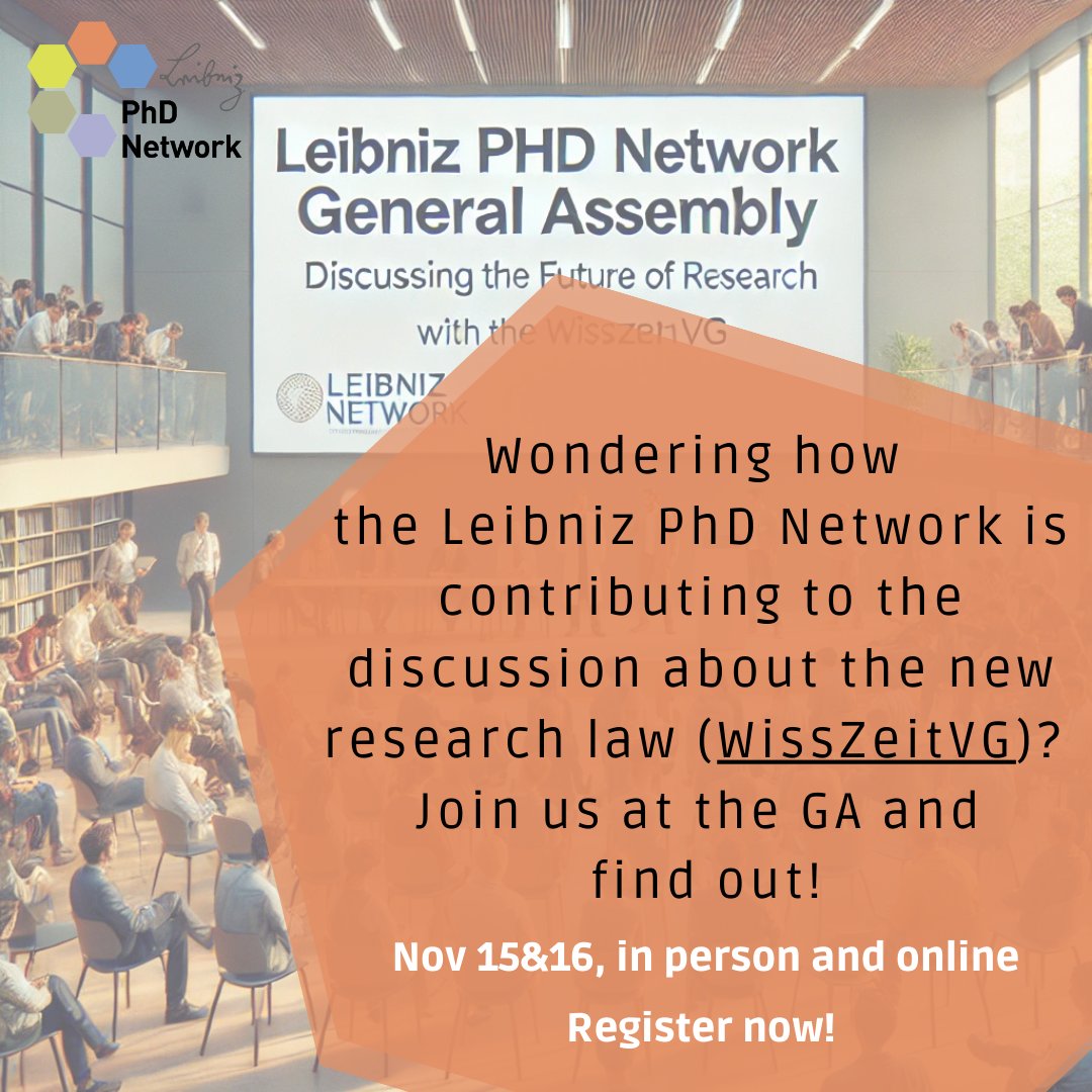 🧠 Wondering how we contribute to the discussion abut the #WissZeitVG ? 
 Join the GA, 15-16.11 in Jena and online!
🔗 Register here: indico.leibniz-fli.de/event/9/regist…
📝 Learn more about the N2 position paper on WissZeitVG: bmbf.de/SharedDocs/Dow…
#leibnizphdnet #ga2024 #wisszeitvg #N2
