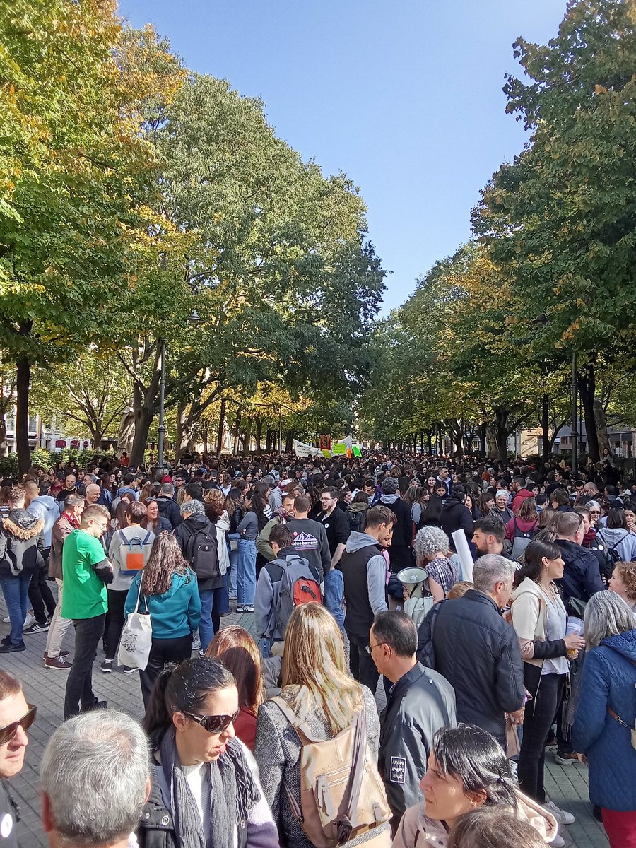 ADI!
Goiz goizetik irakasleak piketeak antolatu dituzte, zutabeetan Hezkuntza Departamentura ailegatu gara eta jende uholdea Parkamentuaren atarian bildu gara. 
Arrakastatsua benetan!