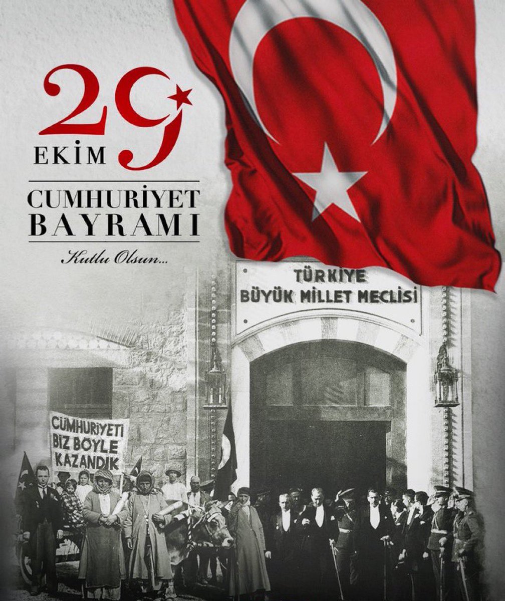 Cumhuriyetimizin 101.Yıldönümü dolayısıyla Gazi Mustafa Kemal Atatürk ve silah arkadaşları başta olmak üzere İstiklal mücadelemizin bu güne kadarki tüm kahramanları şehit ve gazilerimizi saygı, şükran ve rahmetle anıyoruz.